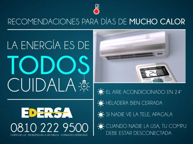 Recomendaciones de Edersa por ola de calor en Rio Negro