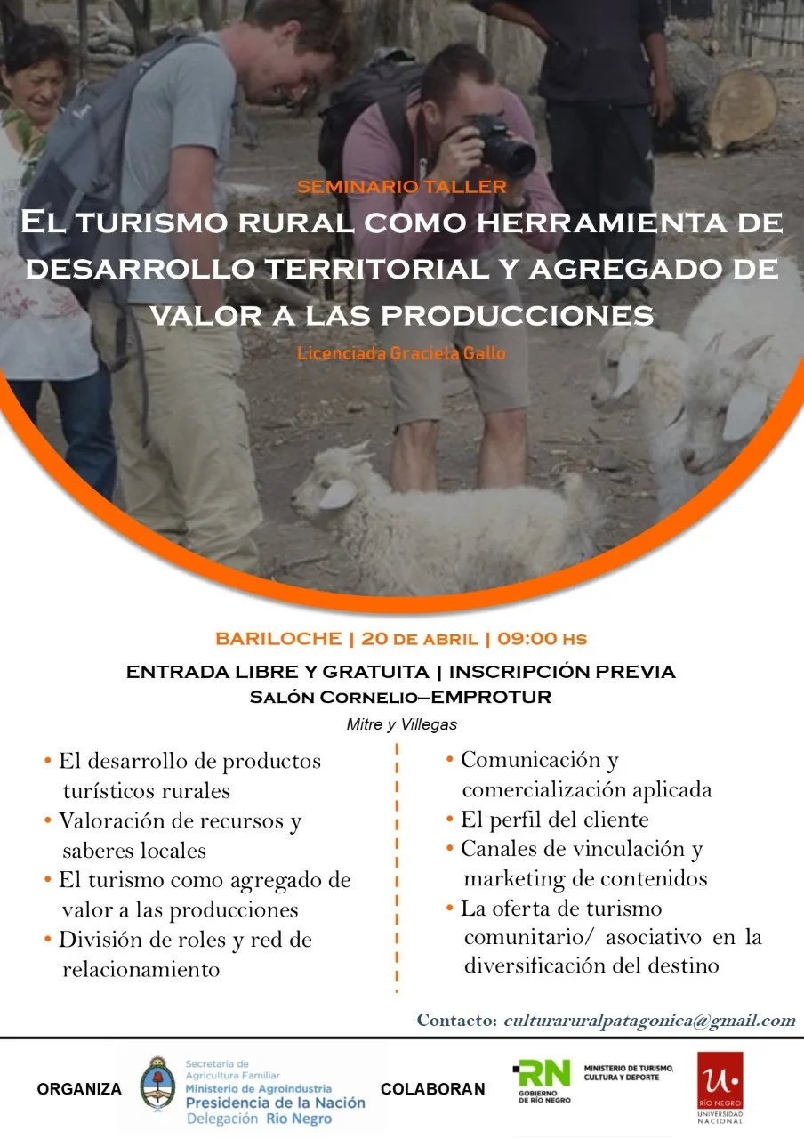 Brindarán un seminario taller sobre turismo rural en Bariloche