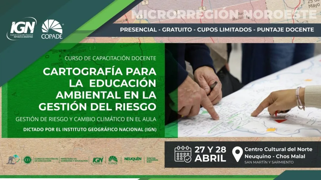 Docentes de la microrregión Noroeste de Neuqueń se capacitarán en reducción de riesgo y cambio climático