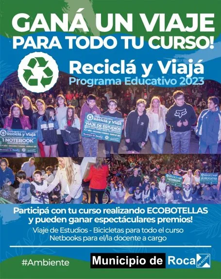 La municipalidad de Roca presenta «RECICLA Y VIAJA» 2023