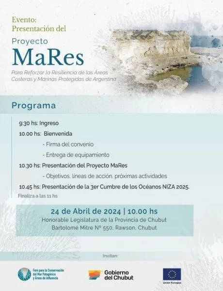 Chubut firmará convenio para conservar Áreas Costeras y Marinas Protegidas