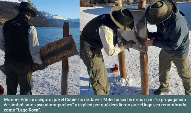 El Gobierno confirmó que el Lago Acigami se volvió a llamar Lago Roca: “La patria no se vende”