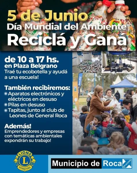 General Roca celebra el Día Mundial del Ambiente con una jornada de conciencia y acción ecológica en Plaza Belgrano