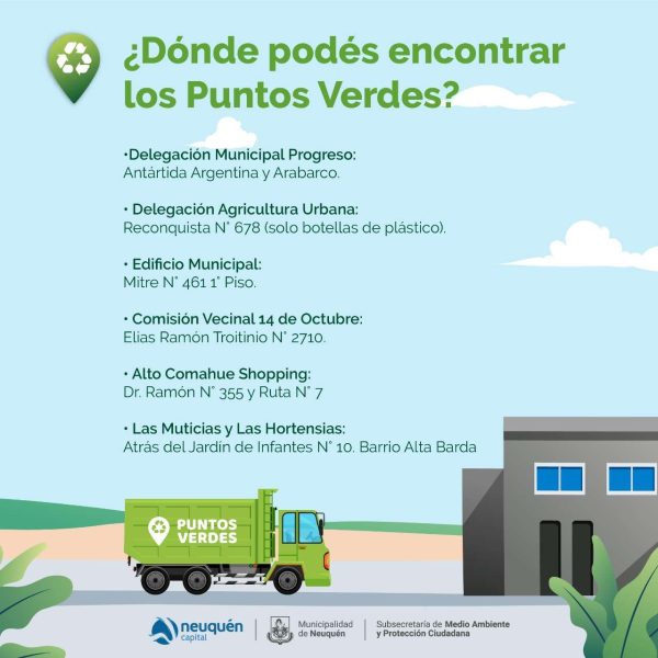 Neuquén avanza hacia una ciudad más limpia: el programa “Puntos Verdes” transforma los hábitos de reciclaje y la conciencia ambiental urbana 🌍 Neuquén avanza hacia una ciudad más limpia: el programa “Puntos Verdes” transforma los hábitos de reciclaje y la conciencia ambiental urbana 🌍