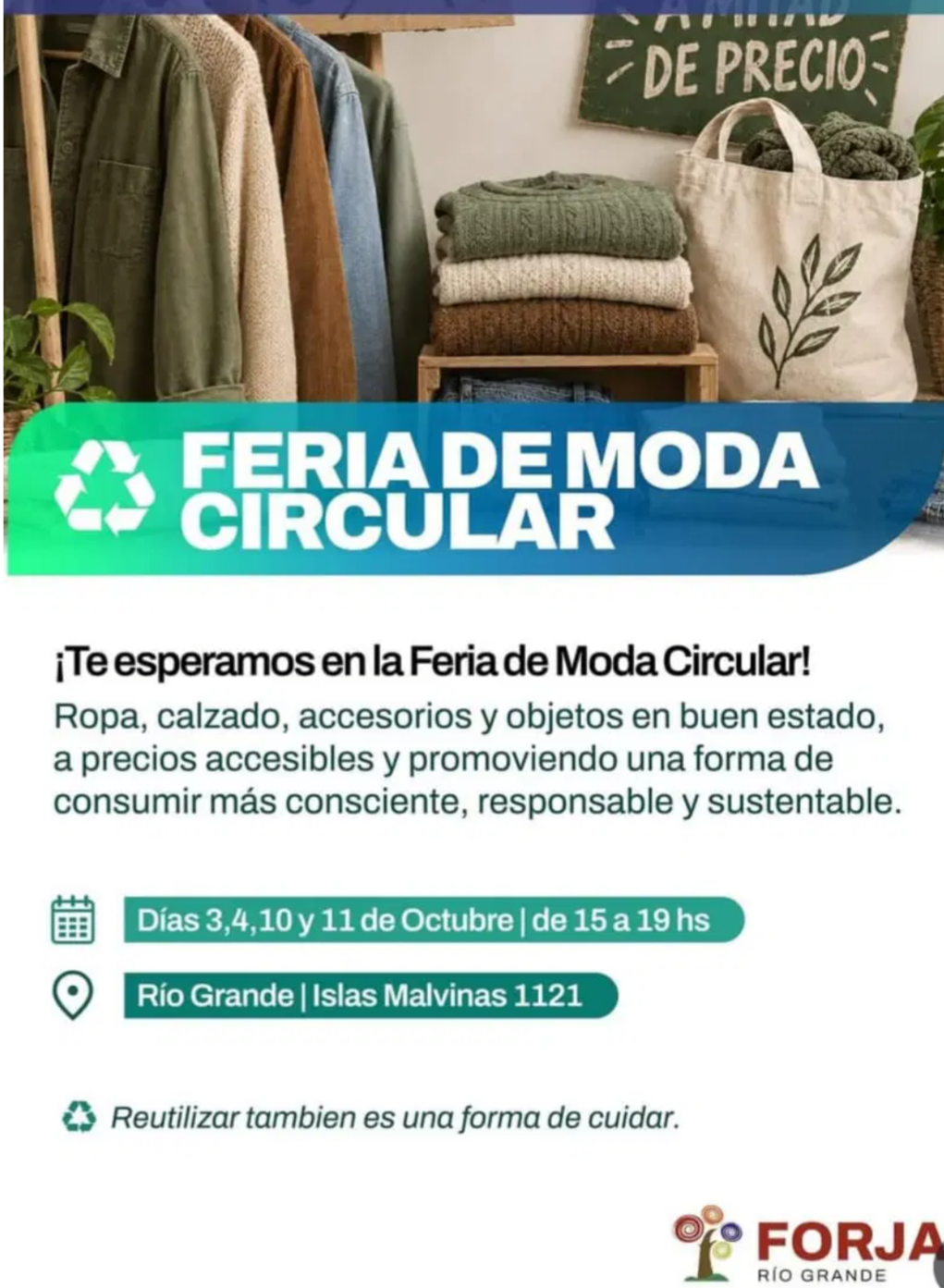 Comienza en FORJA el Ciclo de Ferias de Moda Circular que Alivia los Bolsillos y Transforma la Economía en Río Grande